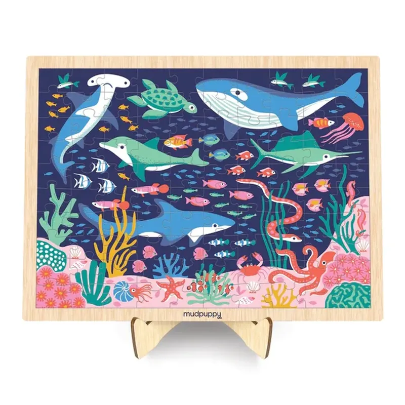 Mud Puppy Ocean Life 100 Piece Wooden Puzzle   Display