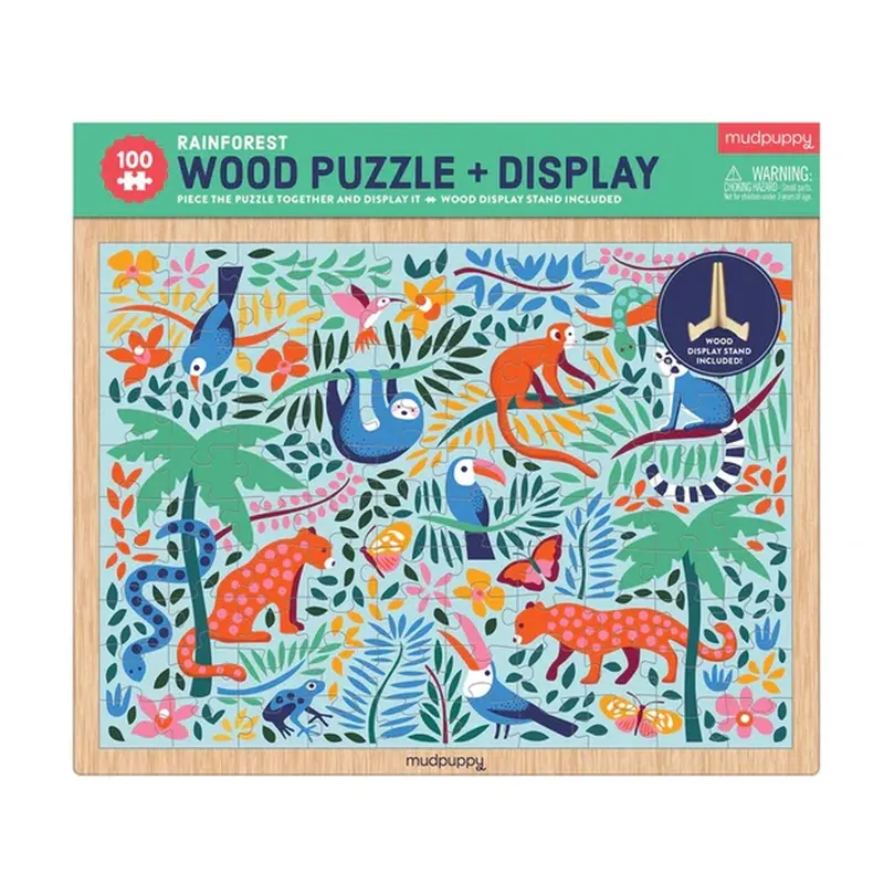 Mud Puppy Rainforest 100 Piece Wooden Puzzle   Display