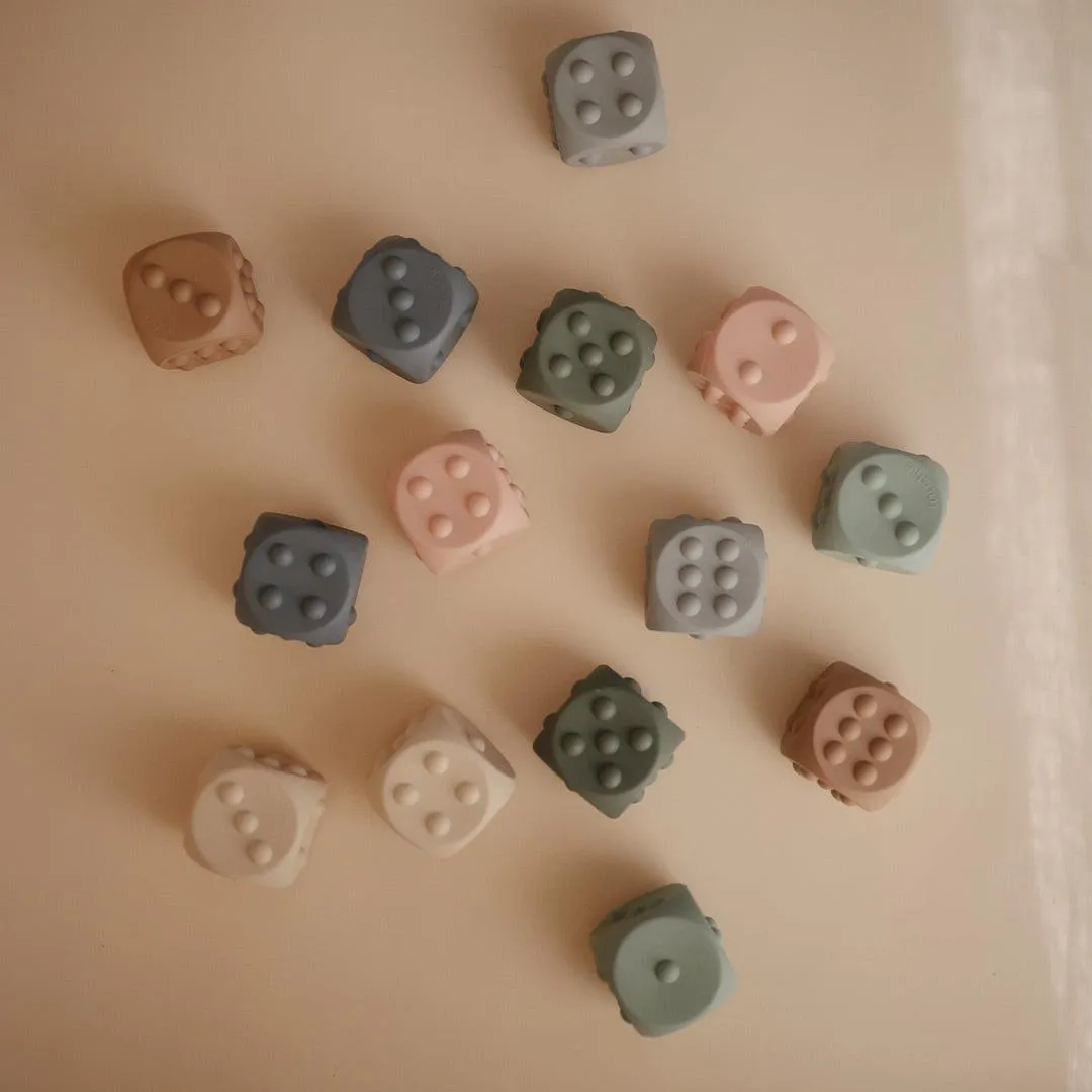 Mushie Dice Press Toy | 2-Pack - Tradewinds/Stone