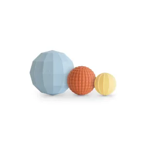 Mushie Nesting Spheres Sensory Toy Powder Blue (Set Of 3) - Powder Blue