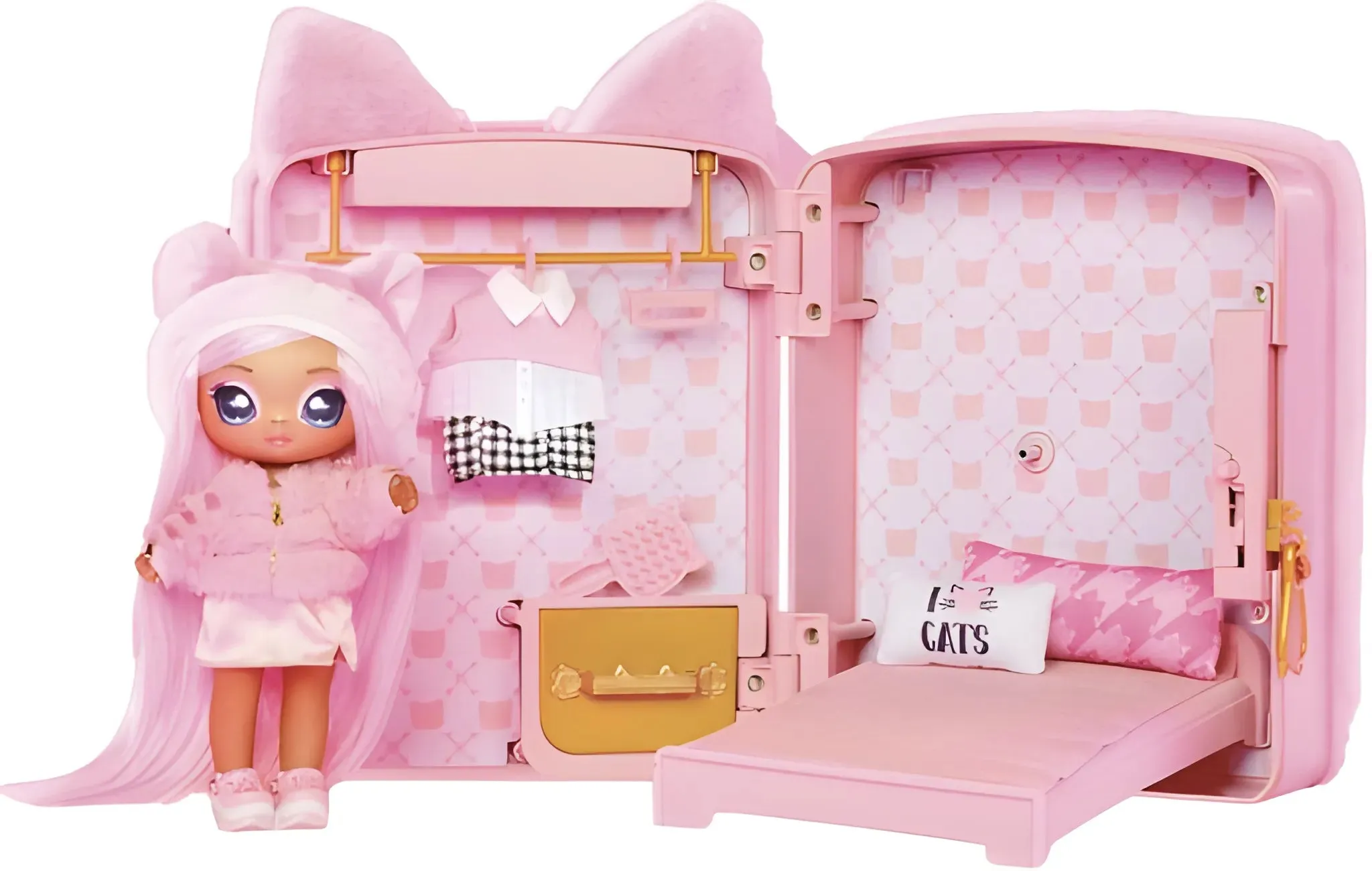 Na! Na! Na! Surprise 3-in-1 Backpack Bedroom Pink Kitty Playset