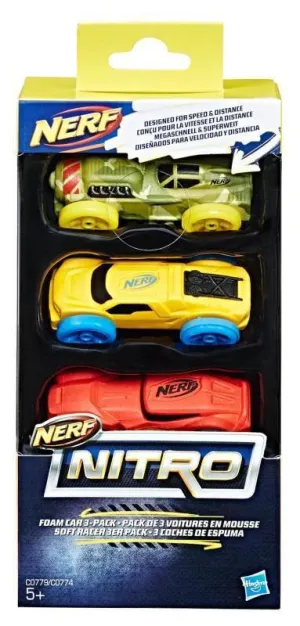 Nerf Nitro C0779 Foam Cars - Pack of 3