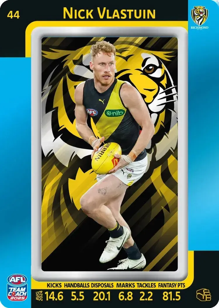 Nick Vlatuin, #44, Blue Parallel, 2025 Teamcoach AFL