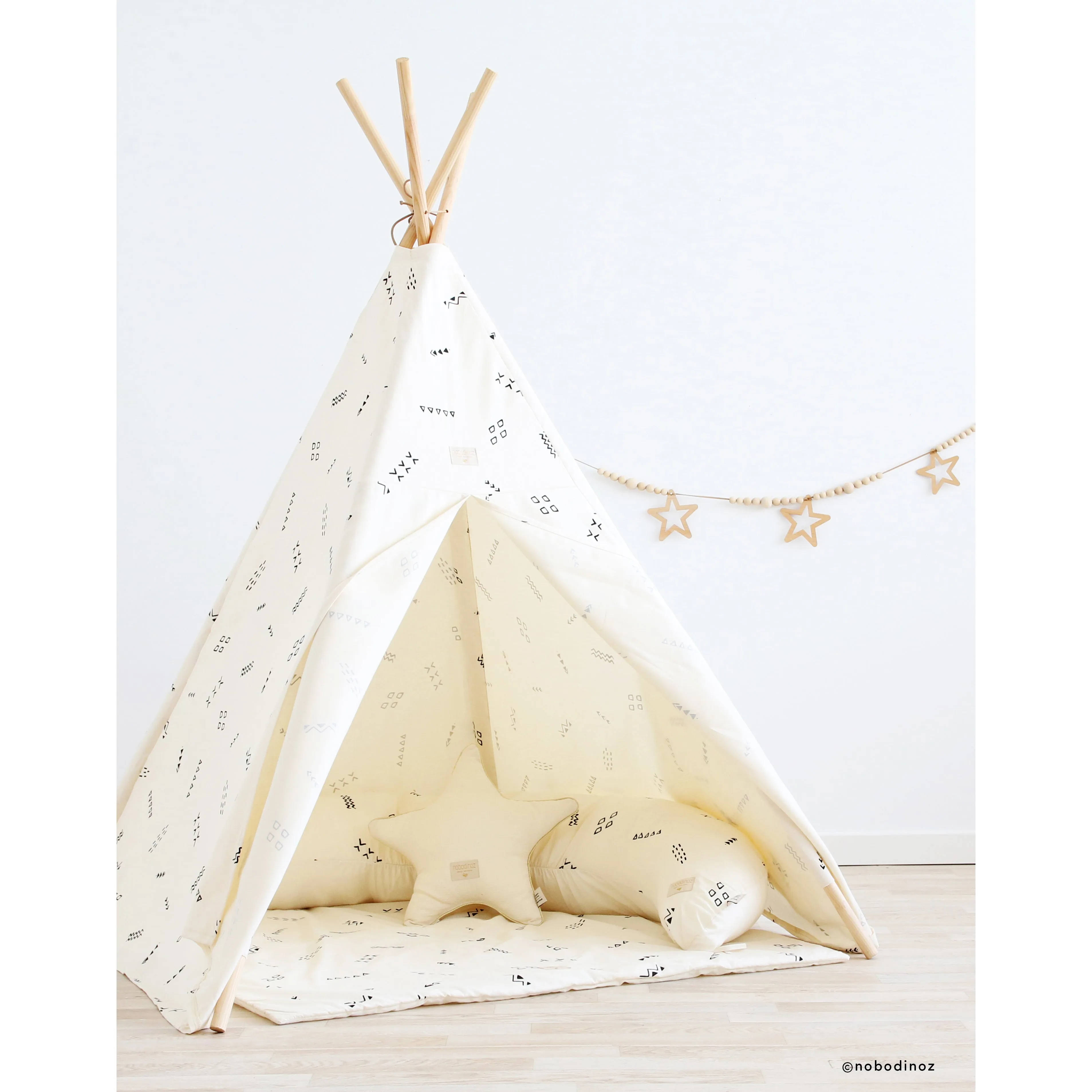 nobodinoz Phoenix Teepee Night Blue Eclipse/Natural
