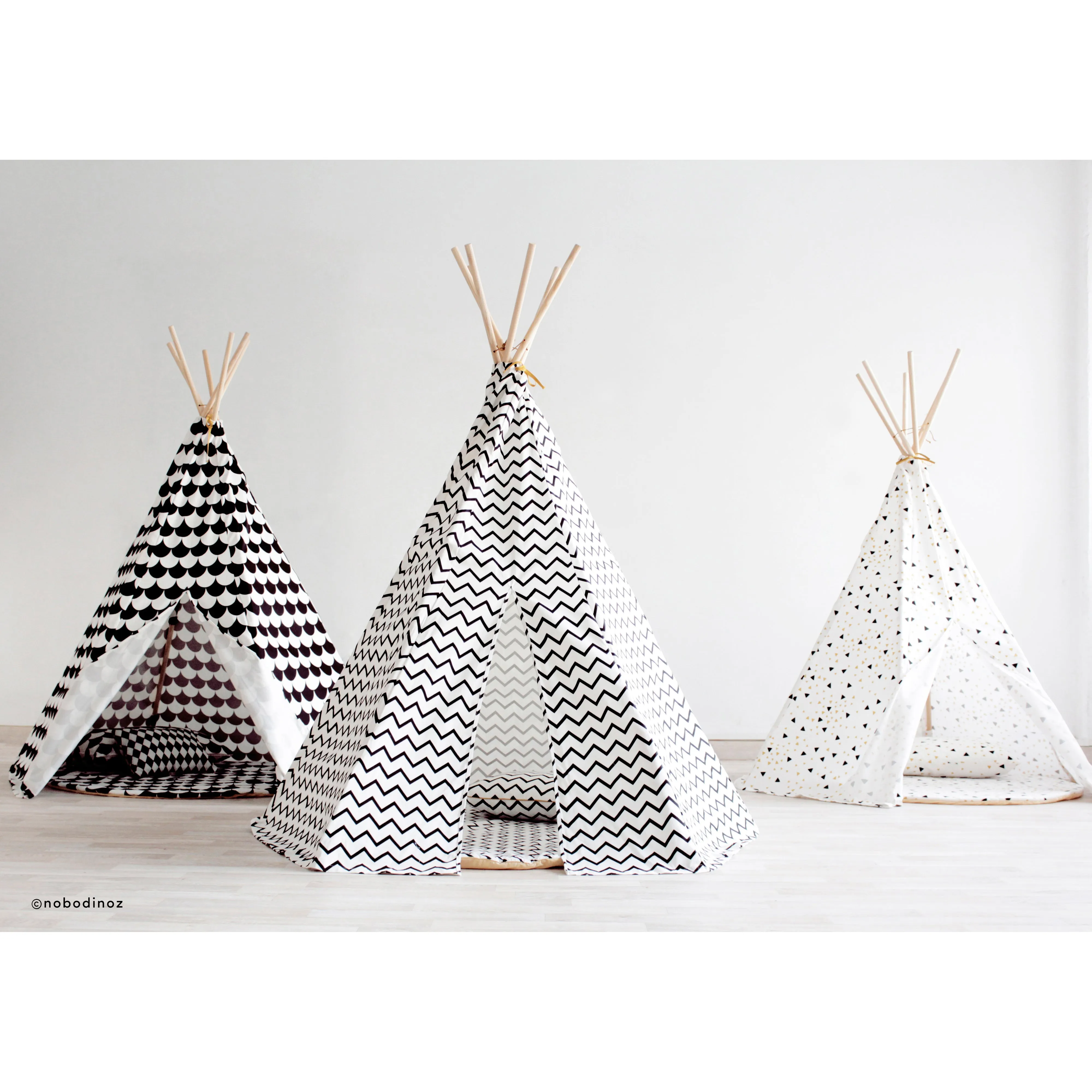 nobodinoz Phoenix Teepee Night Blue Eclipse/Natural