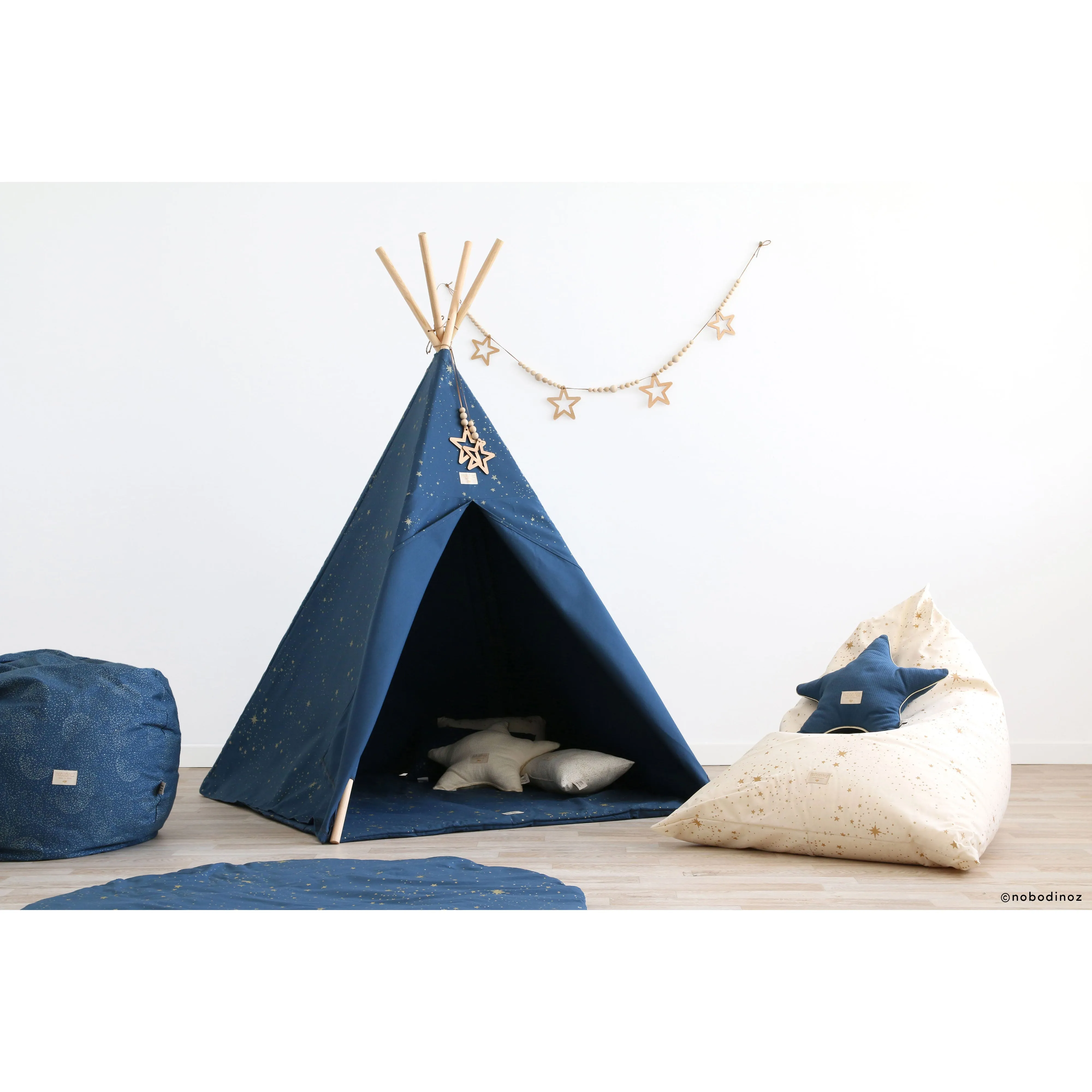 nobodinoz Teepee Gold Stella/Night Blue