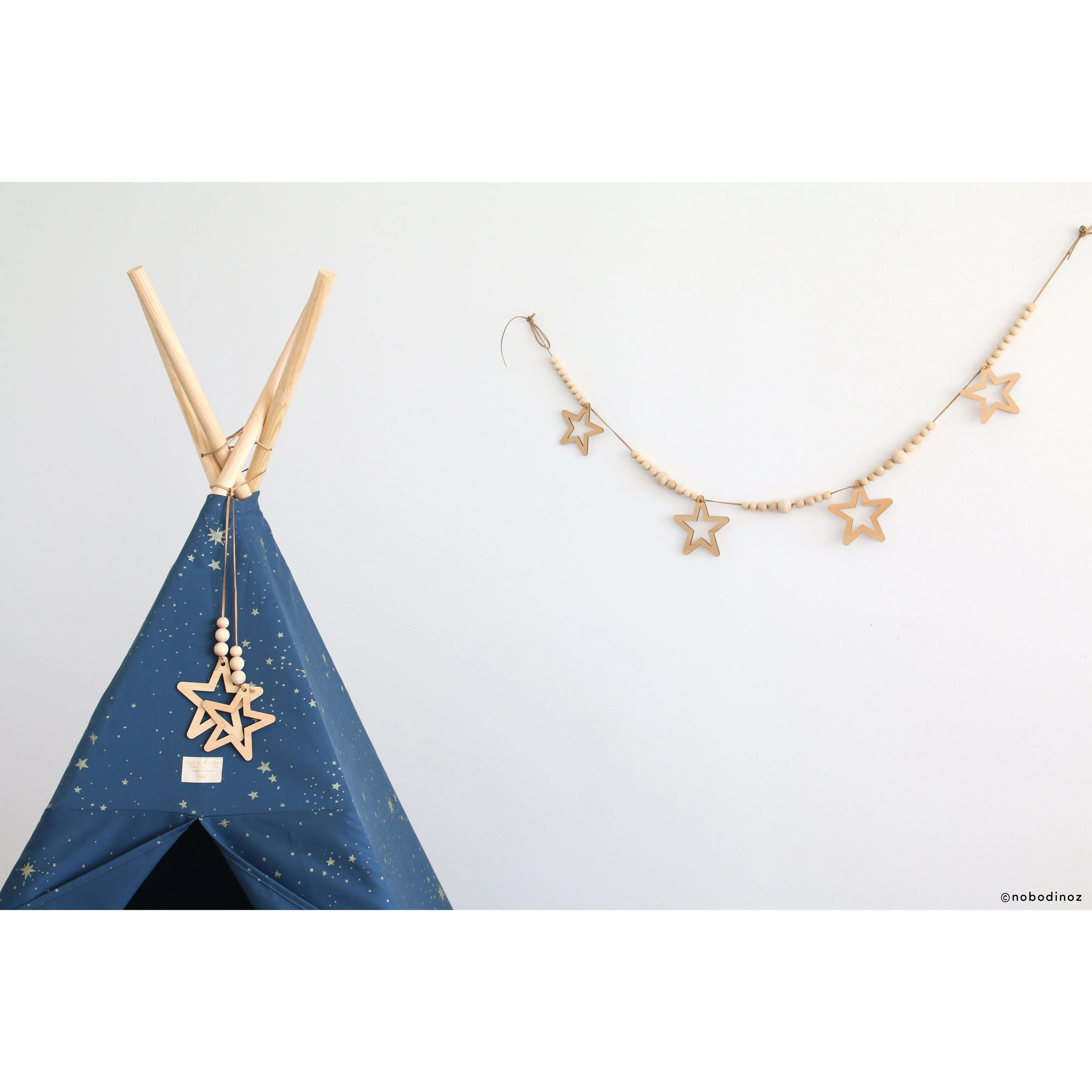 nobodinoz Teepee Gold Stella/Night Blue