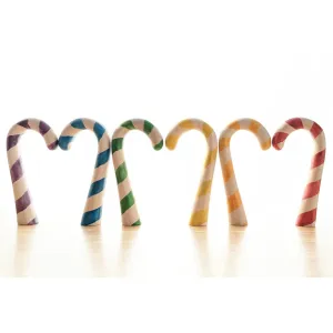 NOM Handcrafted | Candy Cane Set of 6 Rainbow