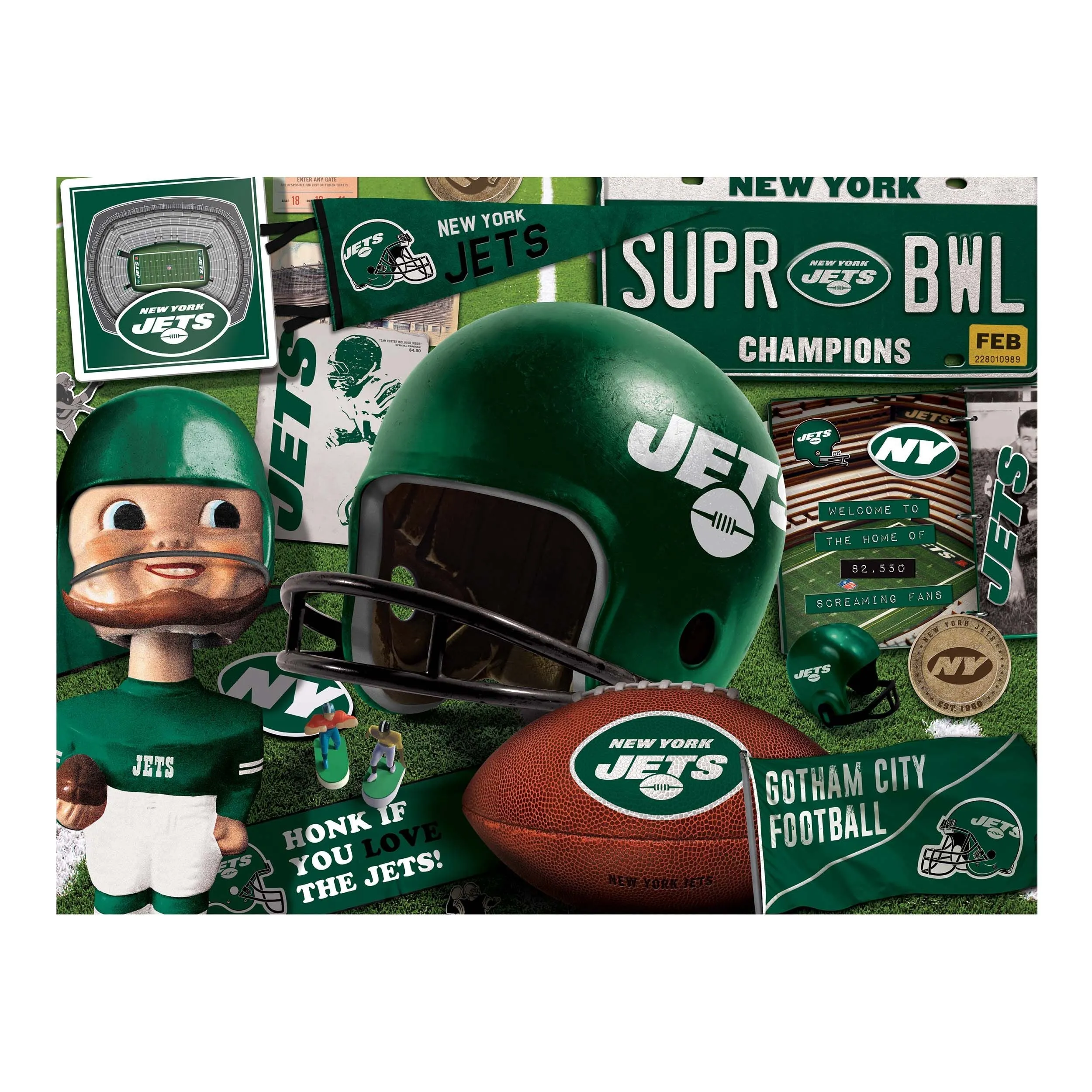 NY Jets - Retro (951445) - 500 Pieces White Mountain