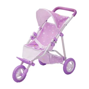 Olivia's Little World Doll Jogging-Style Pram with Canopy, Storage Underneath
