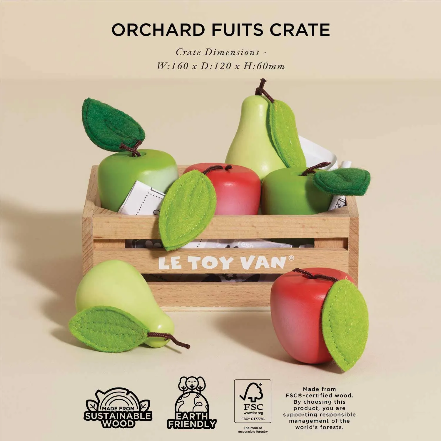 Orchard Fruits Wooden Market Crate Odin Parker