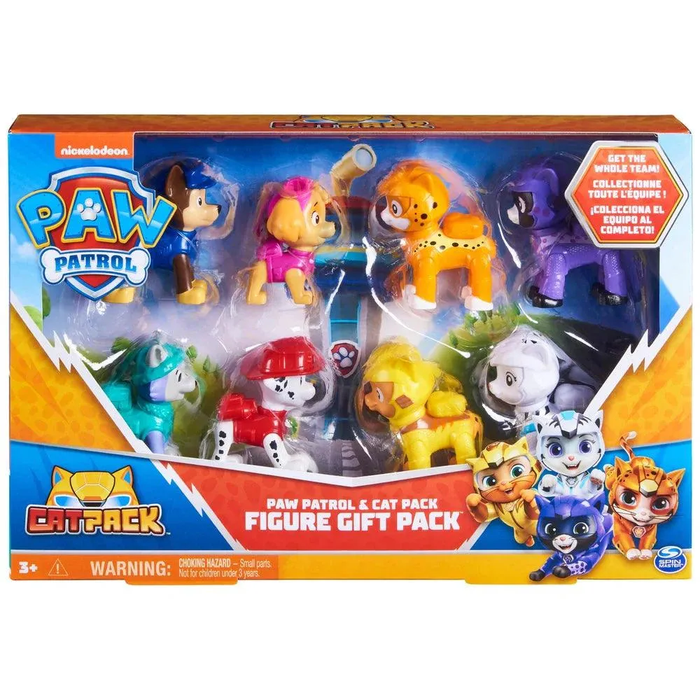 PAW Patrol and Cat Pack Gift Pack with 8 Collectible Action Figures