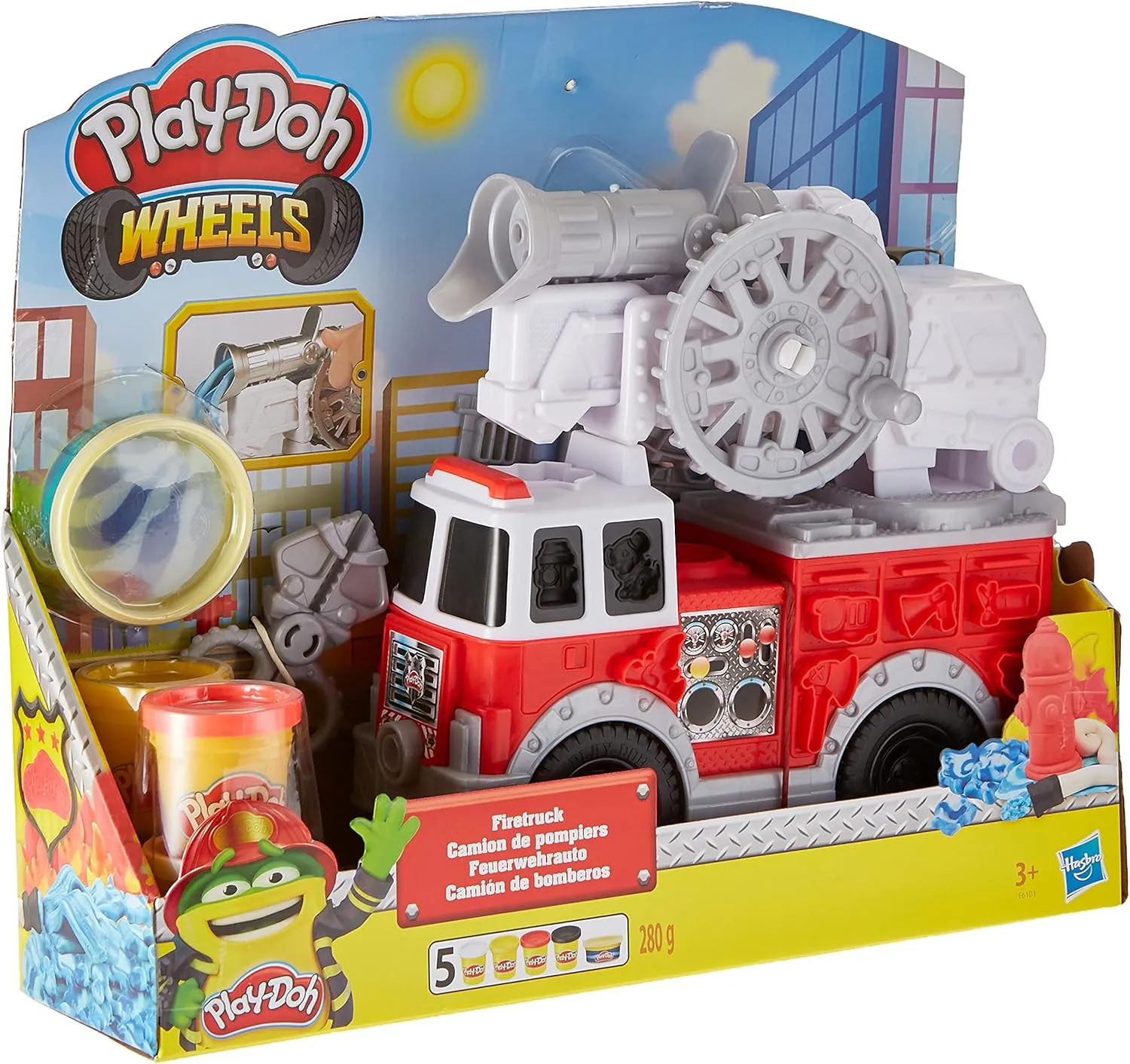 Play-Doh Wheels Fire Truck Toy - Creative Fire Rescue Playset for Kids 3 