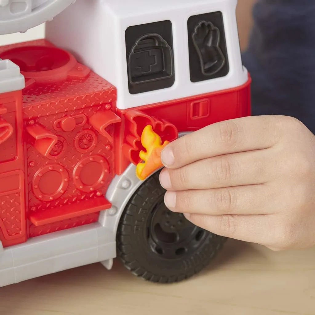 Play-Doh Wheels Fire Truck Toy - Creative Fire Rescue Playset for Kids 3 
