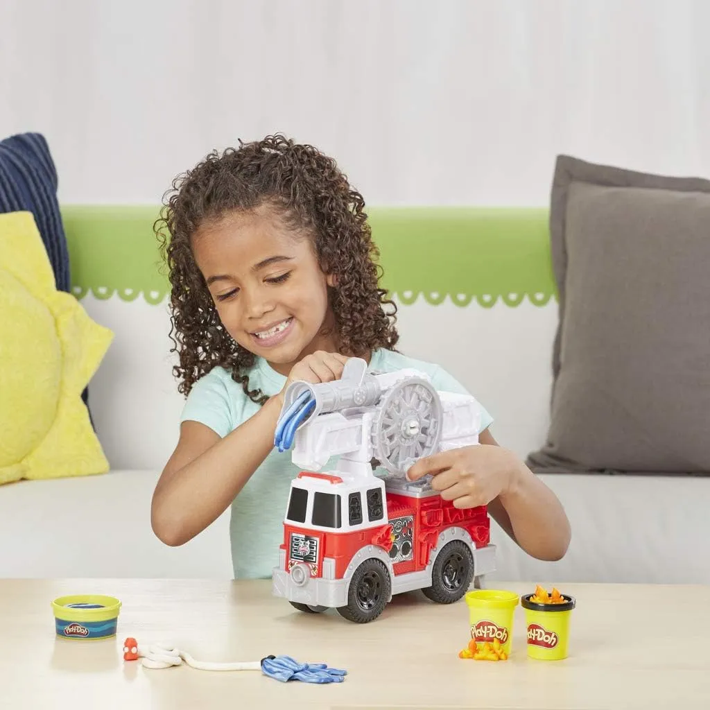 Play-Doh Wheels Fire Truck Toy - Creative Fire Rescue Playset for Kids 3 