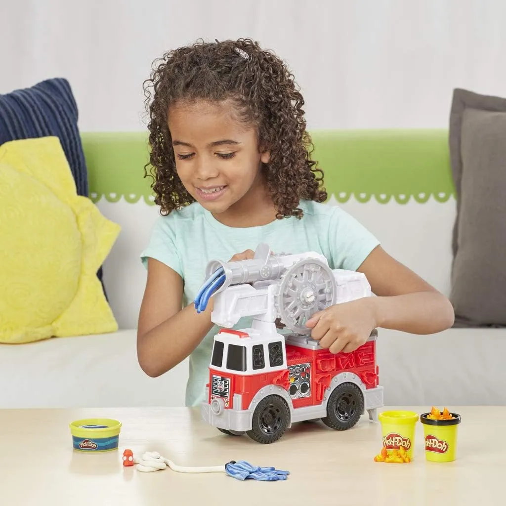 Play-Doh Wheels Fire Truck Toy - Creative Fire Rescue Playset for Kids 3 