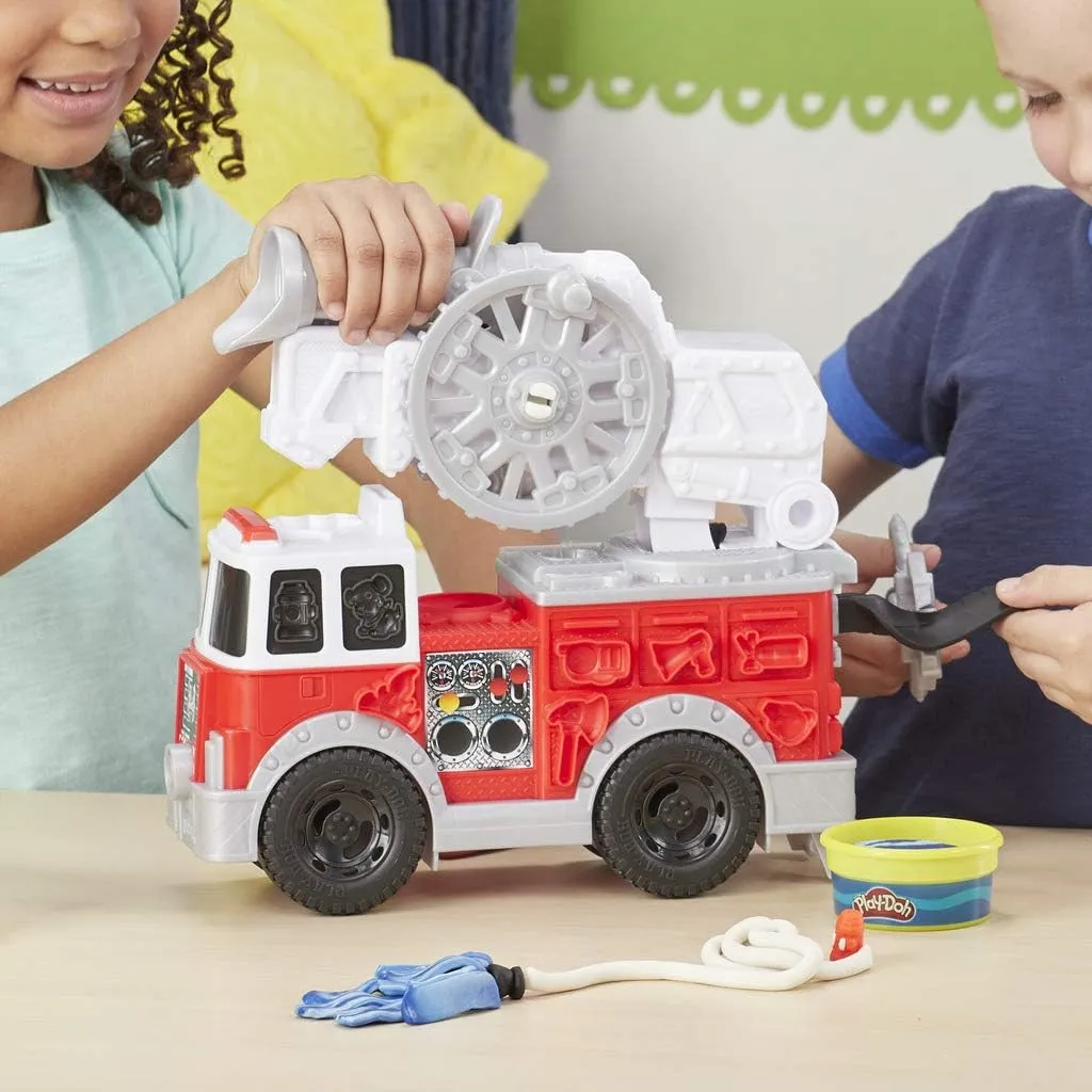 Play-Doh Wheels Fire Truck Toy - Creative Fire Rescue Playset for Kids 3 