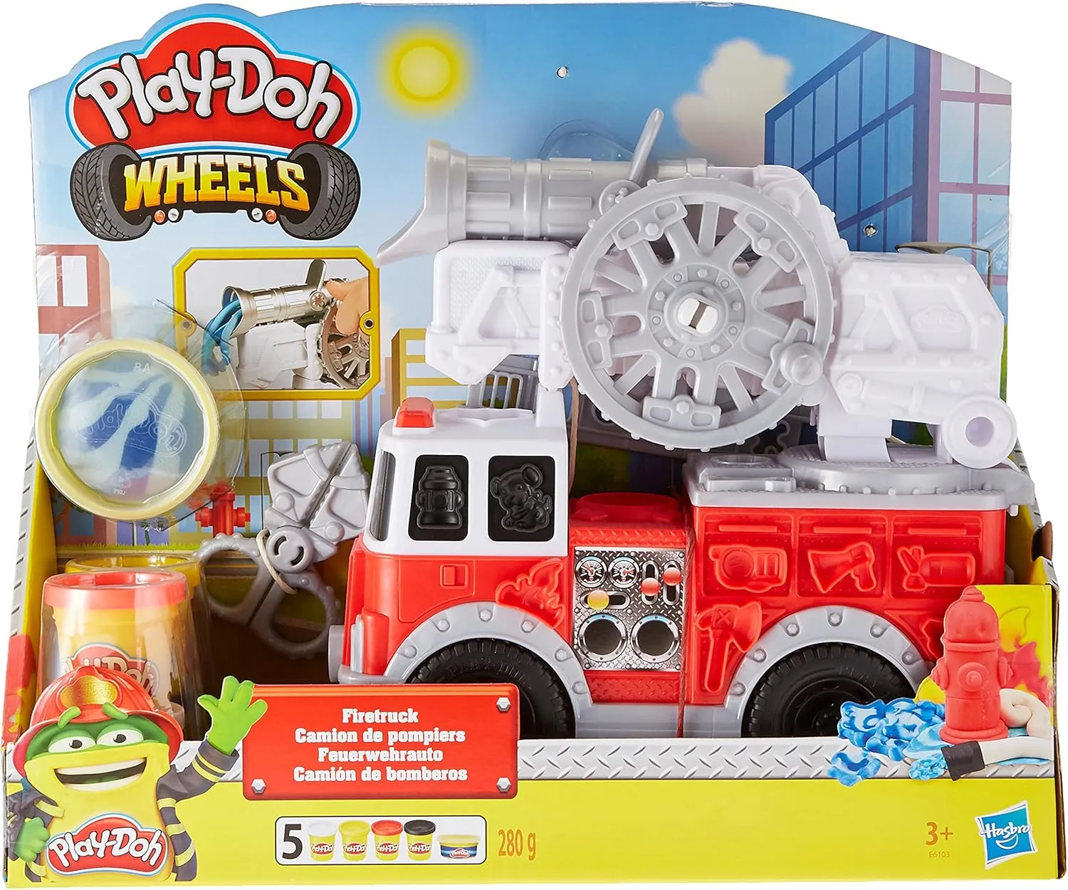 Play-Doh Wheels Fire Truck Toy - Creative Fire Rescue Playset for Kids 3 