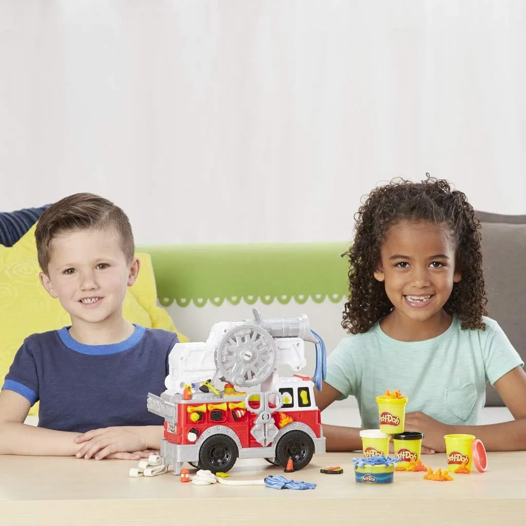 Play-Doh Wheels Fire Truck Toy - Creative Fire Rescue Playset for Kids 3 