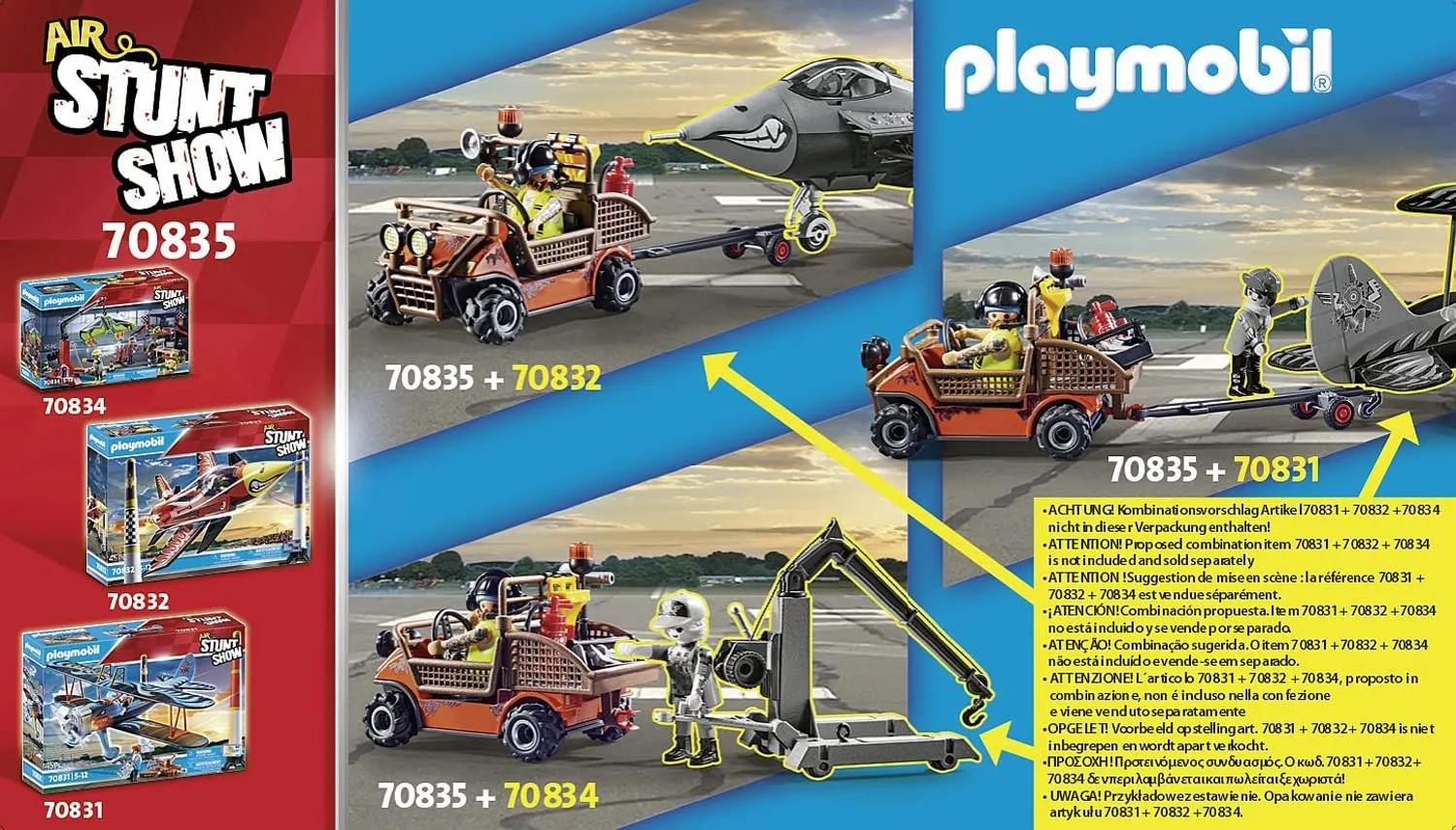 PLAYMOBIL Air Stunt Show 70835 Mobile Repair Service, Repair Vehicle with Mechanic, Toy Car for 5  Year Olds
