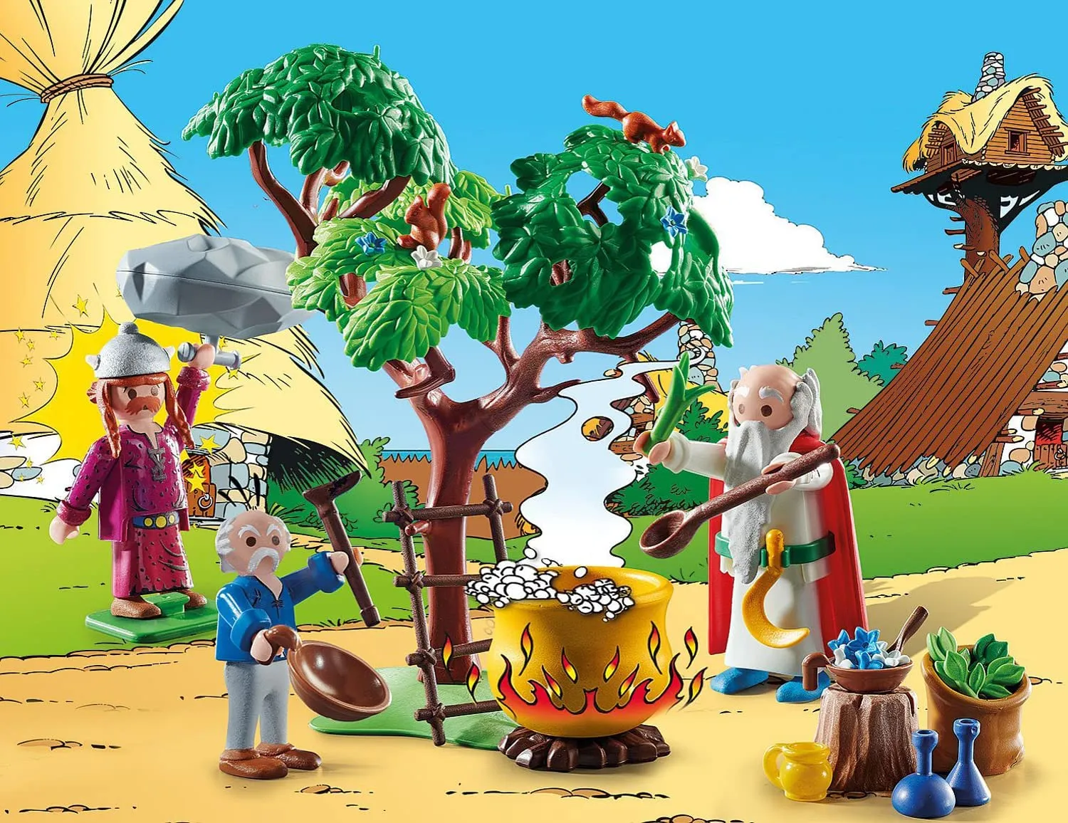 PLAYMOBIL Asterix 70933 Getafix with the Cauldron of Magic Potion, Toy for Children Ages 5 