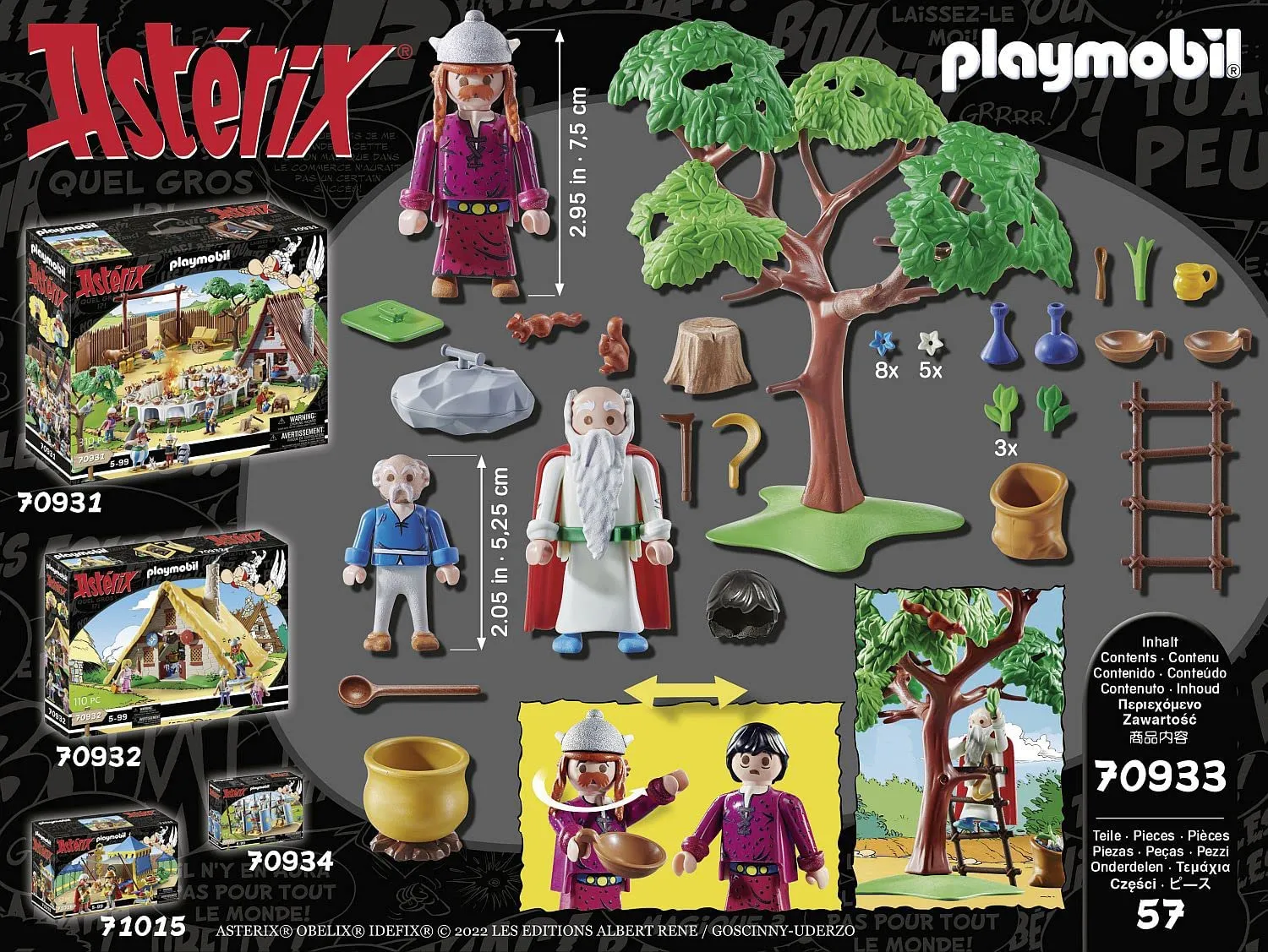 PLAYMOBIL Asterix 70933 Getafix with the Cauldron of Magic Potion, Toy for Children Ages 5 