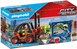 Playmobil City Action 70772 Forklift with Freight, for Children Ages 4 