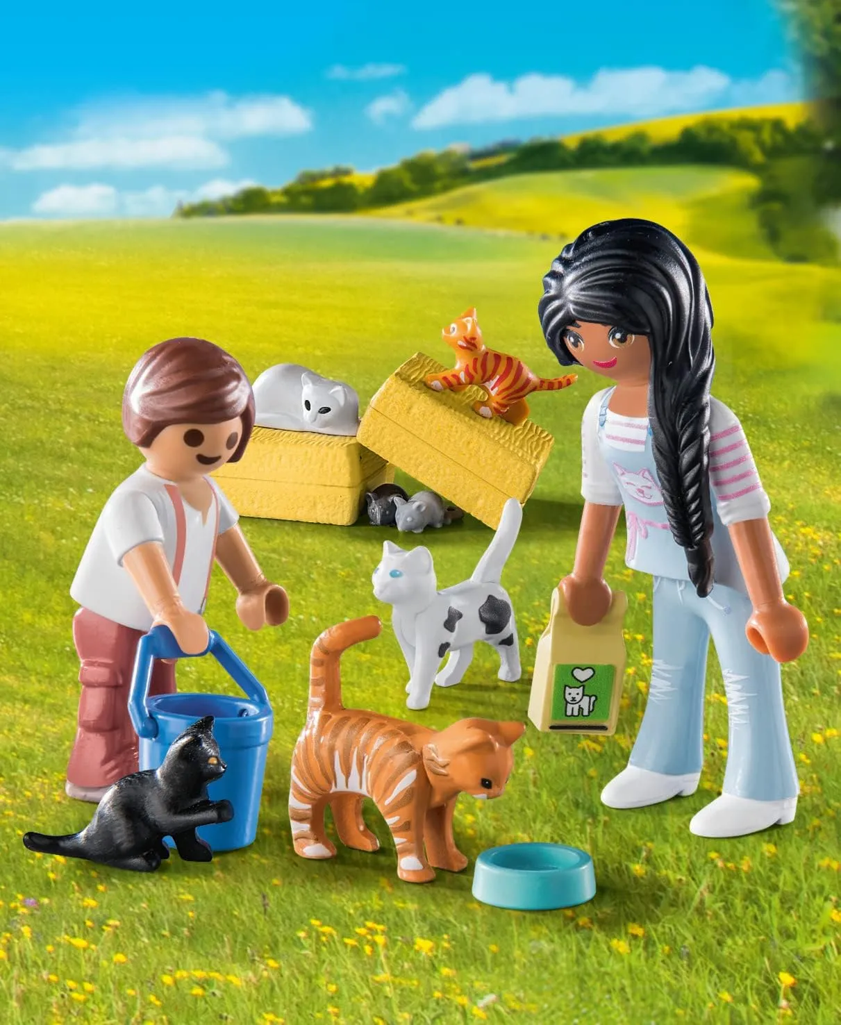 Playmobil Country Cat Family - Sustainable Farm Playset for Ages 4  (71309)