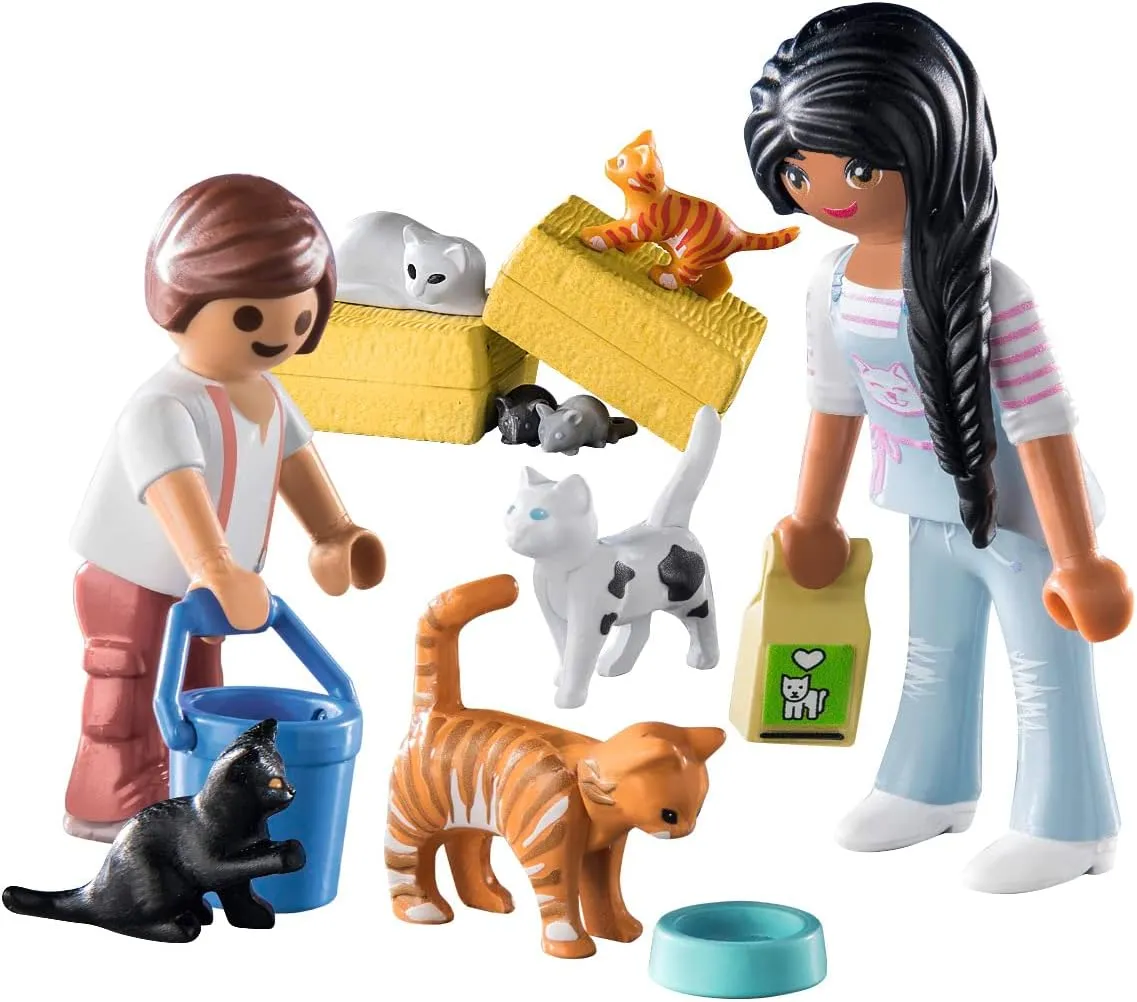 Playmobil Country Cat Family - Sustainable Farm Playset for Ages 4  (71309)