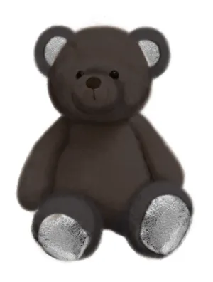 Plush Russ Crackle Bears 14 Inch Dark Grey