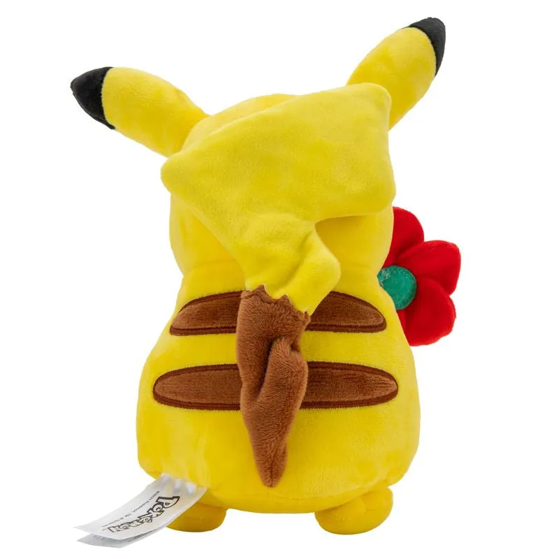 Pokemon 20cm Valentines Plush Pikachu With Red Flower Accessory