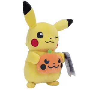 Pokemon Halloween 20cm Plush Pikachu Holding A Pumpkin