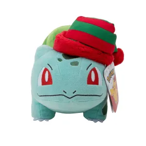 Pokemon Seasonal Holiday 8 Inch Plush - Bulbasaur With Christmas Hat