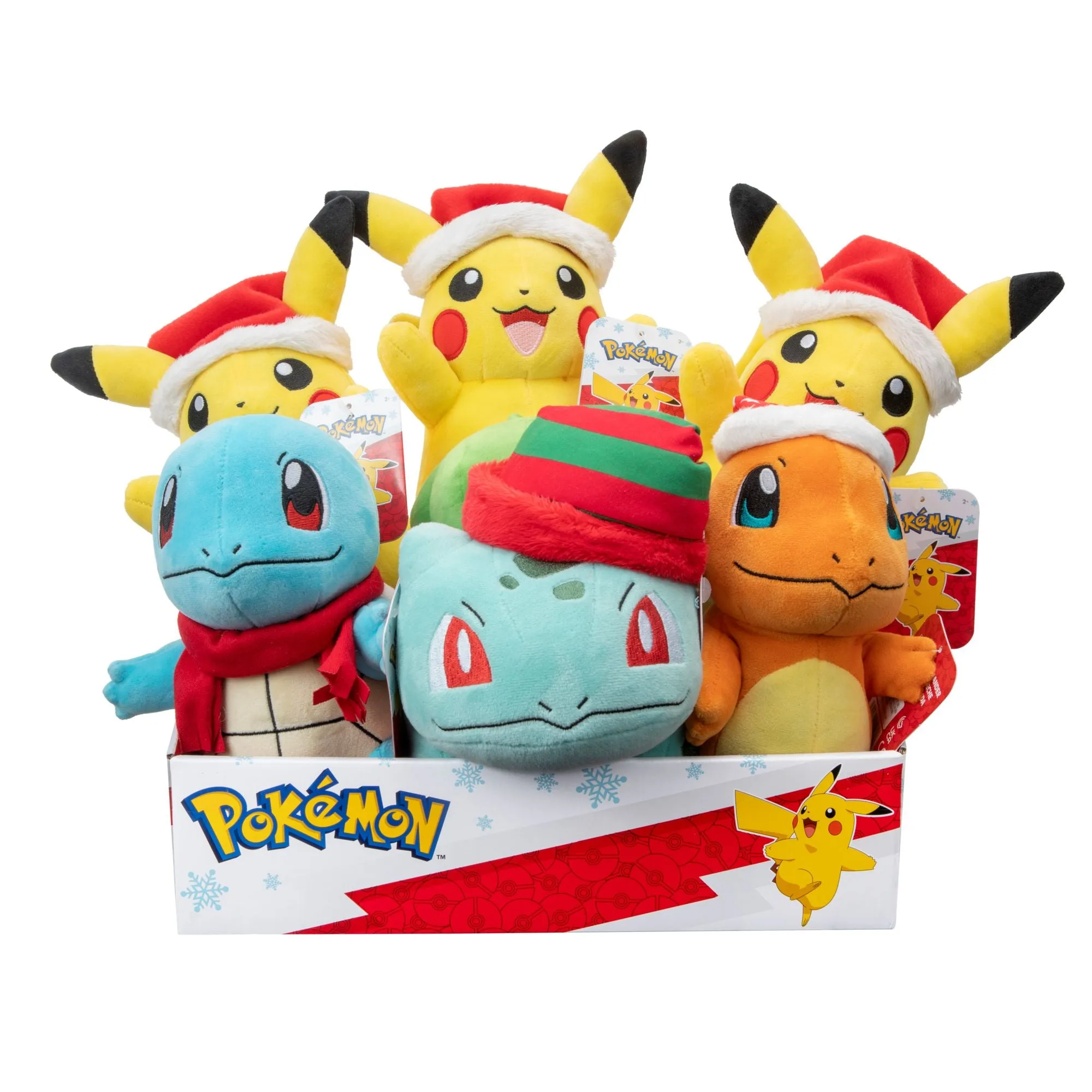 Pokemon Seasonal Holiday 8 Inch Plush - Pikachu With Santa Hat