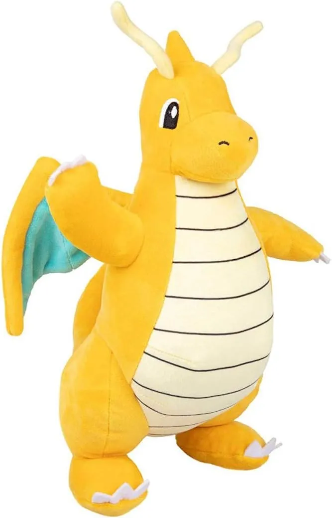 Pokémon Dragonite Plush Toy - 30 cm Cuddly Stuffed Animal for Kids 24 Months 