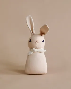 Polka Dot Club Rabbit Rattle - Peach Odin Parker