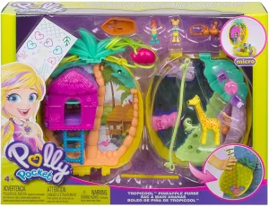Polly Pocket GKJ64 Girls Dolls IP Brands Tropicool Pineapple Purse Multicolor