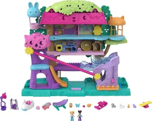 Polly Pocket Pollyville Pet Adventure Treehouse, 5 Floors, 15  Play Pieces: 2 Do
