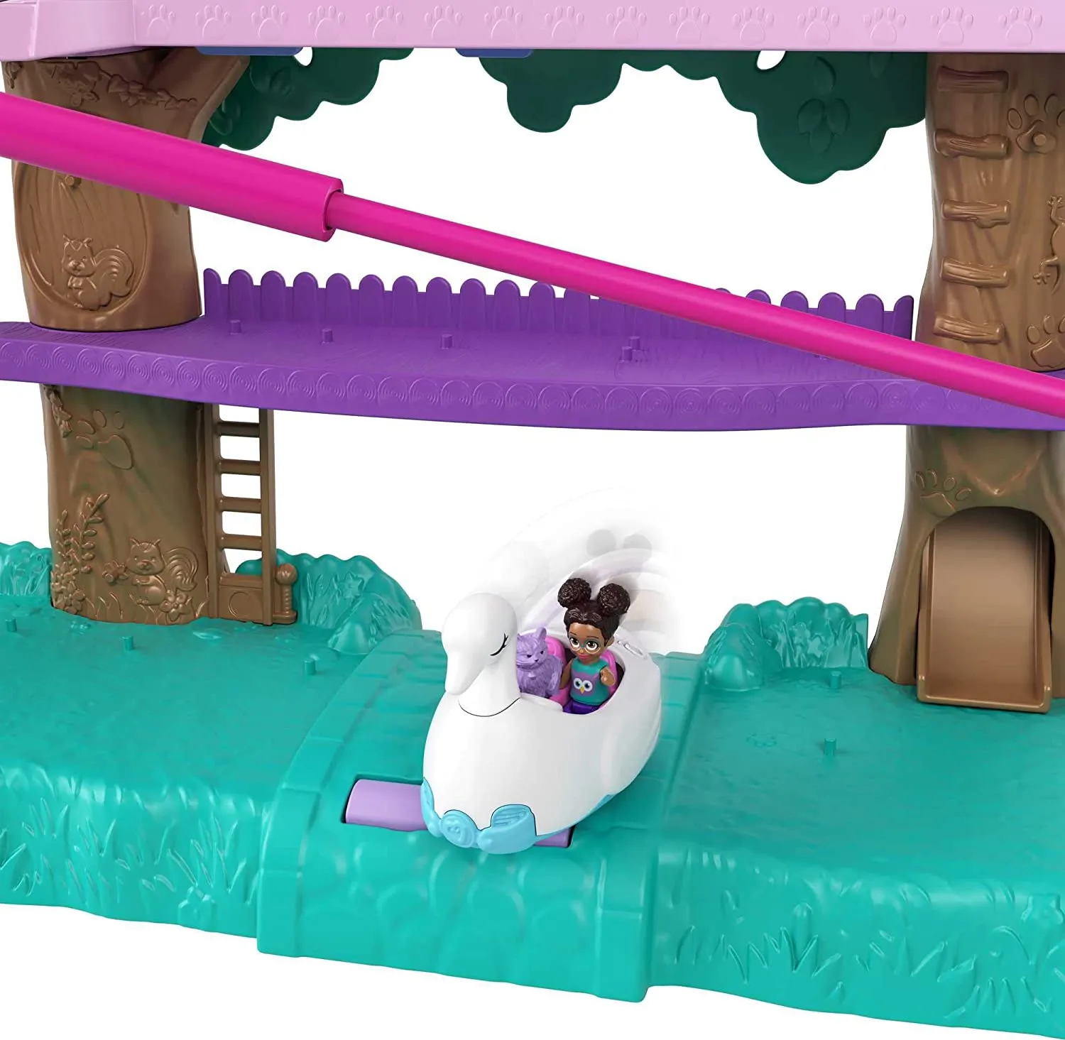 Polly Pocket Pollyville Pet Adventure Treehouse, 5 Floors, 15  Play Pieces: 2 Do