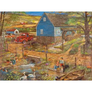 Pop Pop's Fishing Hole Jigsaw Puzzle Bits and Pieces