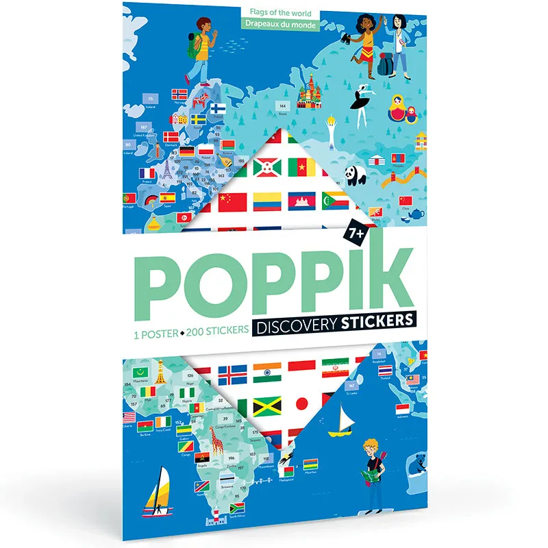 Poppik Discovery Flags Educational Poster with 200 Stickers