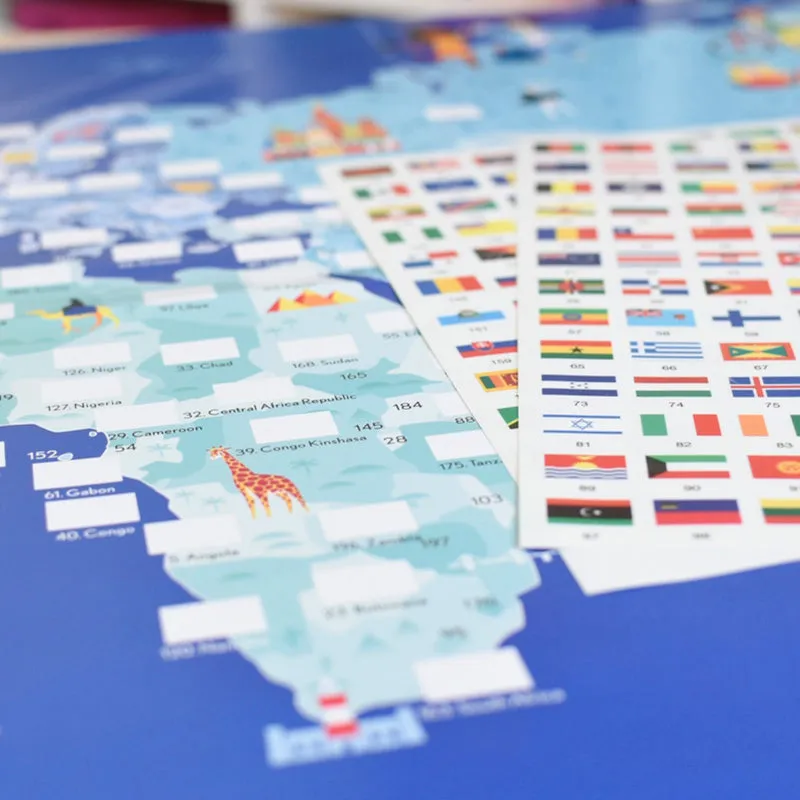 Poppik Discovery Flags Educational Poster with 200 Stickers