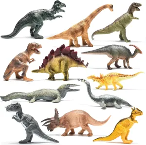 Prextex Realistic 10-inch Dinosaur Figures - 12-Pack Assorted Dinos for Kids Ages 3  (YOUXIN TOYS FACTORY)