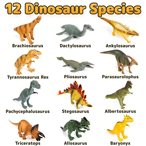 Prextex Realistic 10-inch Dinosaur Figures - 12-Pack Assorted Dinos for Kids Ages 3  (YOUXIN TOYS FACTORY)