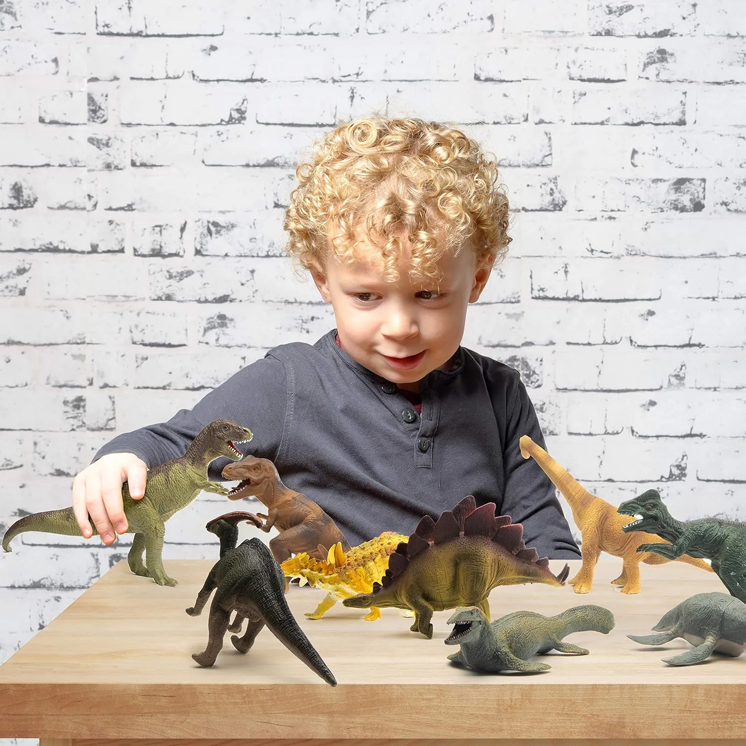 Prextex Realistic 10-inch Dinosaur Figures - 12-Pack Assorted Dinos for Kids Ages 3  (YOUXIN TOYS FACTORY)