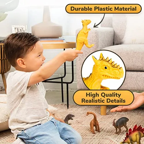 Prextex Realistic 10-inch Dinosaur Figures - 12-Pack Assorted Dinos for Kids Ages 3  (YOUXIN TOYS FACTORY)