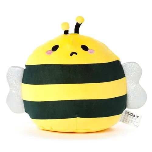 Puckator CUSH330 Squidglys Bobby the Bee Adorabugs Plush Toy - Soft Velboa Plush for Ages 3 