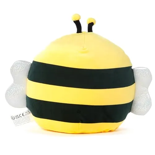 Puckator CUSH330 Squidglys Bobby the Bee Adorabugs Plush Toy - Soft Velboa Plush for Ages 3 