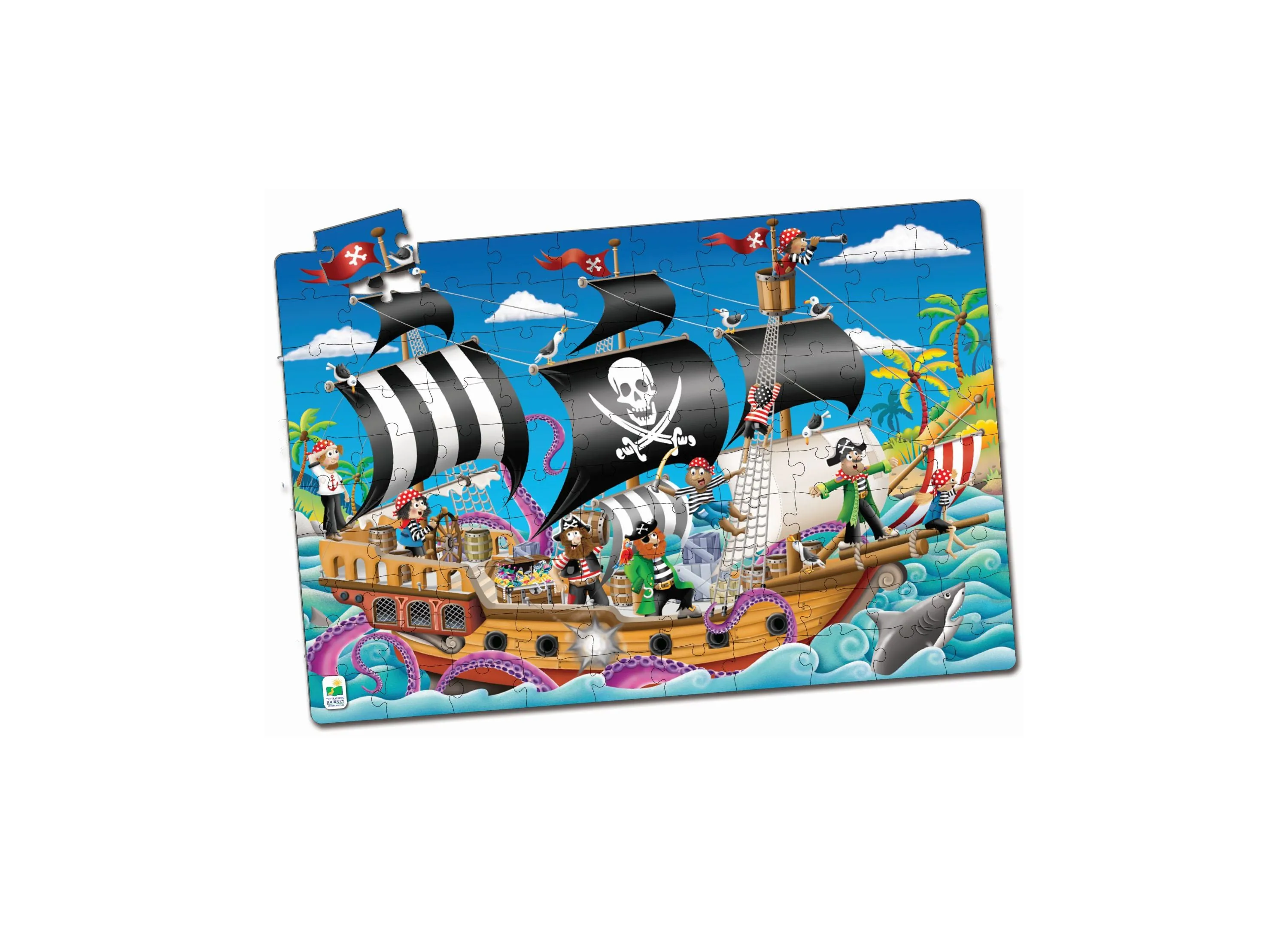 Puzzle Doubles! Glow in the Dark Pirate Ship - 100 pc