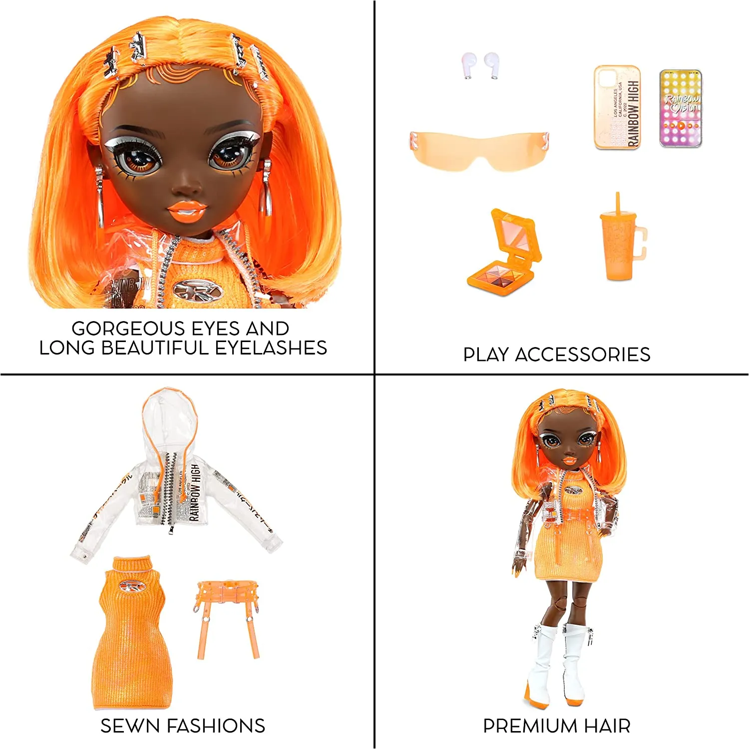 Rainbow High Fashion Doll – MICHELLE ST.CHARLES - Orange Doll – Fashionable Outfit & 10  Colourful Play Accessories